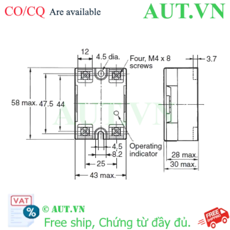 Ảnh của Relay bán dẫn Omron G3NA-410B-UTU DC5-24