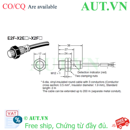 Ảnh của Cảm biến tiệm cận Omron E2F-X2F1 2M