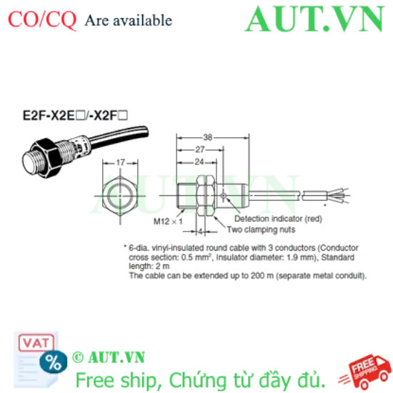 Ảnh của Cảm biến tiệm cận Omron E2F-X2F1 2M