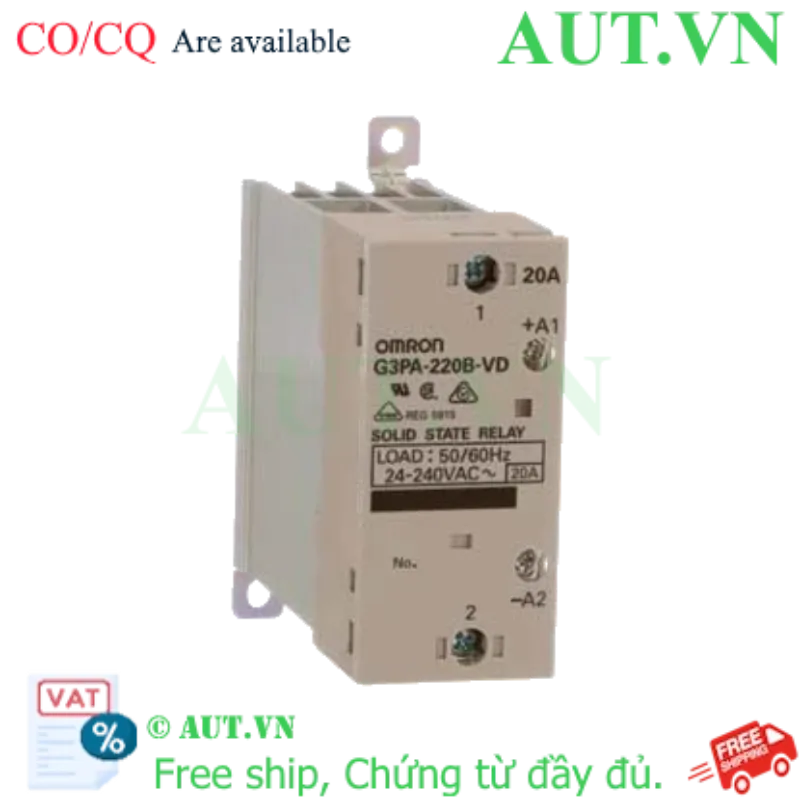 Ảnh của Relay Bán Dẫn Omron G3PA-220B-VD AC24 | 3 Pha, 20A, Zero-Cross Chống Nhiễu