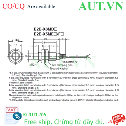 Ảnh của Cảm biến tiệm cận Omron E2E-X8MD1S 2M