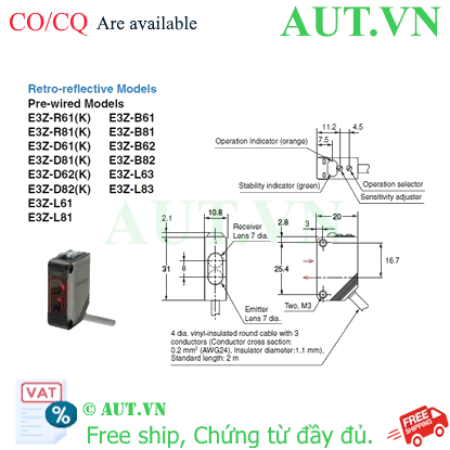 Ảnh của Cảm biến quang điện Omron E3Z-L63 2M