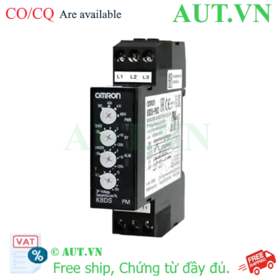 Ảnh của Rơ Le Bảo Vệ Pha Omron K8DS-PM2: Chống Mất Pha, Đảo Pha, Quá/Thấp Áp - Thiết Kế Siêu Mỏng 17.5mm