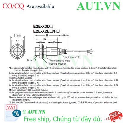 Ảnh của Cảm biến tiệm cận Omron E2E-X3D1-U 5M