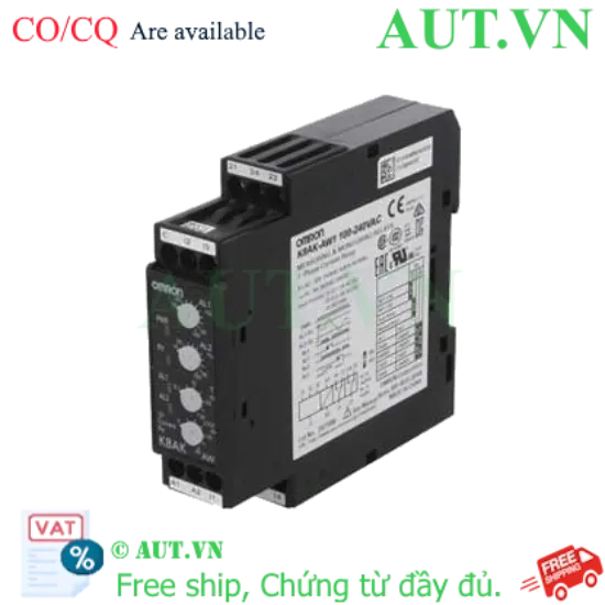 Ảnh của Rơ le bảo vệ dòng Omron K8AK-AW1: Chống Quá/Sụt Dòng, Giám Sát 1 Pha, Thiết Kế Slim 22.5mm - Chính Hãng AUT VN