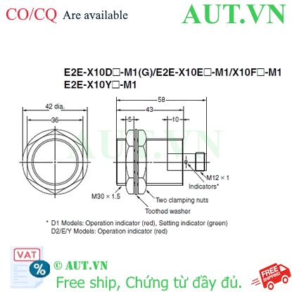 Ảnh của Cảm biến tiệm cận Omron E2E-X10D1S-M1