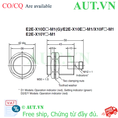 Ảnh của Cảm biến tiệm cận Omron E2E-X10D1S-M1