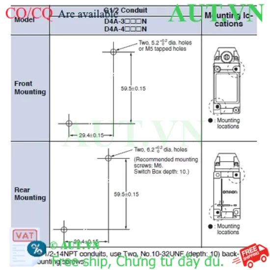 Ảnh của Công tắc hành trình Limit Switch Omron D4A-3107-HN