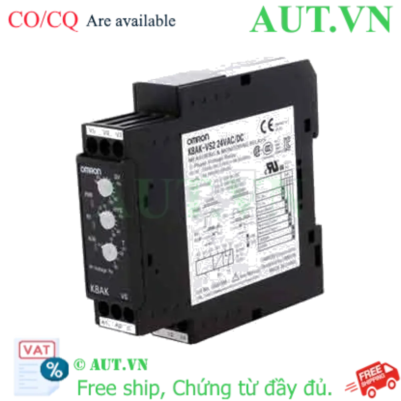 Ảnh của Rơ le bảo vệ điện áp Omron K8AK-VS2 24VAC/DC - Chống quá áp/thấp áp, Slim 22.5mm