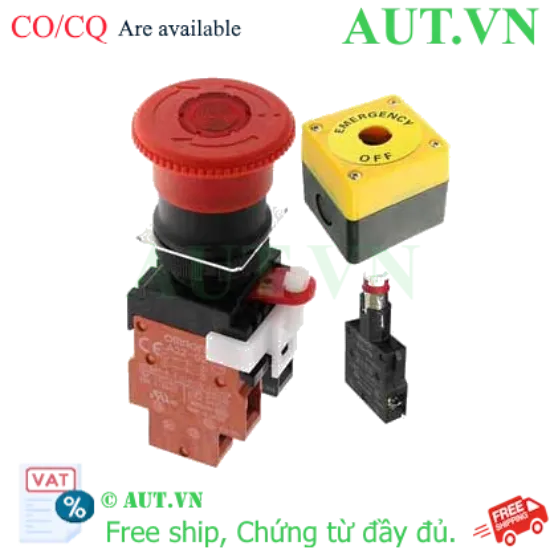 Ảnh của Nút Nhấn Dừng Khẩn Cấp Omron A22EL-M-24A-02B | LED 24V, 2NC, Chống Nước IP65 - AUT VN