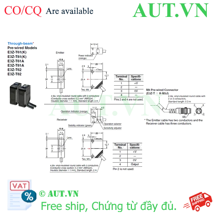 Ảnh của Cảm biến quang điện Omron E3Z-T61K-M3J 0.3M
