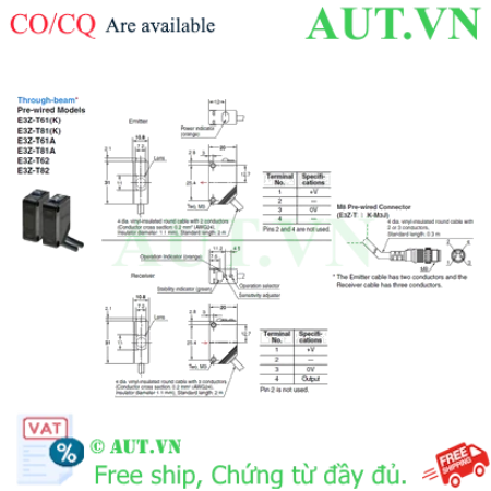 Ảnh của Cảm biến quang điện Omron E3Z-T61K-M3J 0.3M