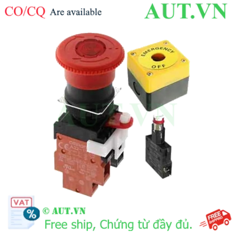 Ảnh của Nút Dừng Khẩn Cấp Omron A22EL-M-24A-11B | Đèn LED 24V, 1NO+1NC, IP65