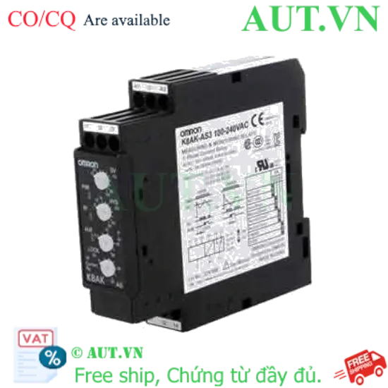 Ảnh của Rơ le bảo vệ dòng Omron K8AK-AS3: Giám sát 1 Pha, Siêu Mỏng 22.5mm, Chống Quá Dòng 0.1-200A | Chính hãng AUT VN
