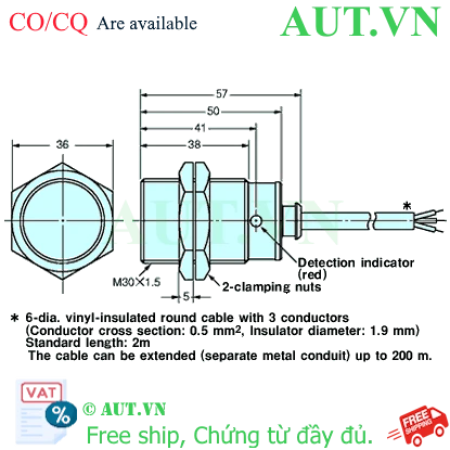 Ảnh của Cảm biến tiệm cận Omron E2F-X10F2 2M