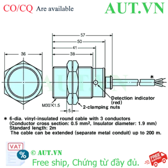 Ảnh của Cảm biến tiệm cận Omron E2F-X10F2 2M