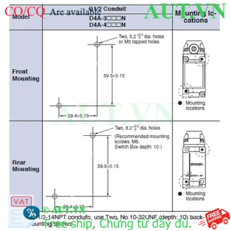 Ảnh của Công tắc hành trình Limit Switch Omron D4A-3103N