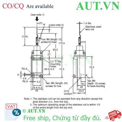 Ảnh của Công tắc hành trình Limit Switch Omron D4A-3115N