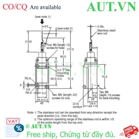 Ảnh của Công tắc hành trình Limit Switch Omron D4A-3115N