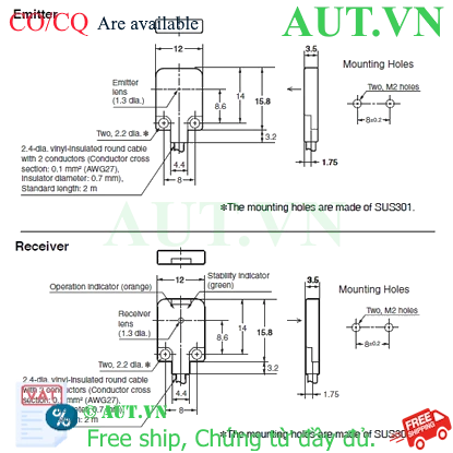 Ảnh của Cảm biến quang điện Omron E3T-FT24 5M