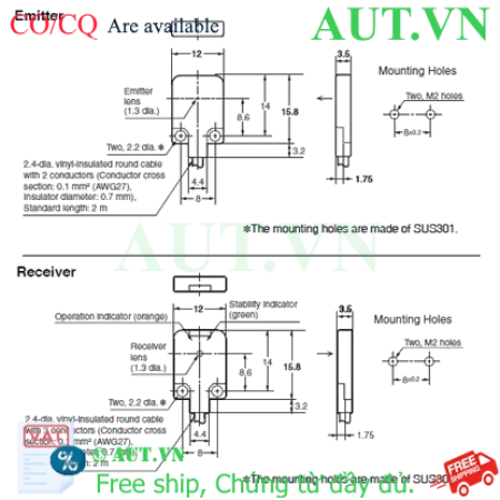 Ảnh của Cảm biến quang điện Omron E3T-FT24 5M