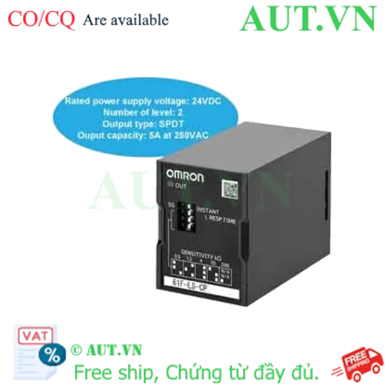 Ảnh của Cảm biến mực nước Omron 61F-LS-CP08-SRB - 24VAC, 2 Mức Báo, Điều Khiển Cấp Thoát Nước Tự Động