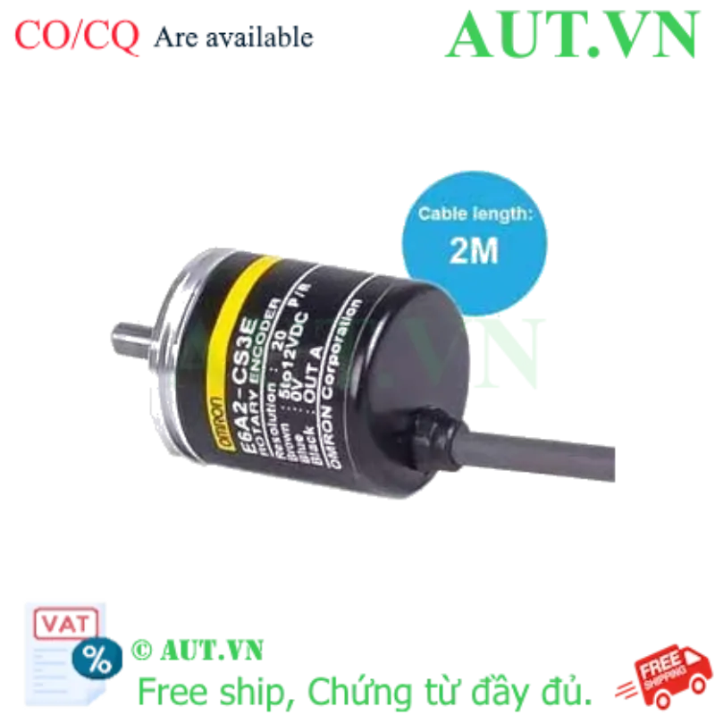 Ảnh của Encoder Omron E6A2-CS3E 20P/R 2M - Ngõ Ra NPN, Trục 4mm, Độ Chính Xác Cao