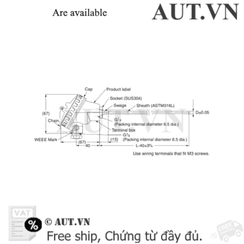 Ảnh của Cảm biến nhiệt độ Omron E52-IC20C-N D=3.2
