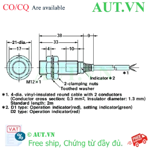 Ảnh của Cảm biến tiệm cận Omron E2EZ-X2D2-N 2M