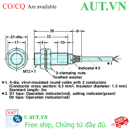Ảnh của Cảm biến tiệm cận Omron E2EZ-X2D2-N 2M