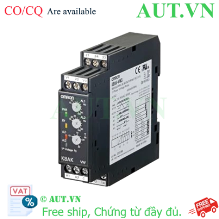 Ảnh của Rơ Le Bảo Vệ Điện Áp Omron K8AK-VW2: Chống Quá Áp & Thấp Áp, Siêu Mỏng 22.5mm, Chuẩn DIN Rail - AUT VN