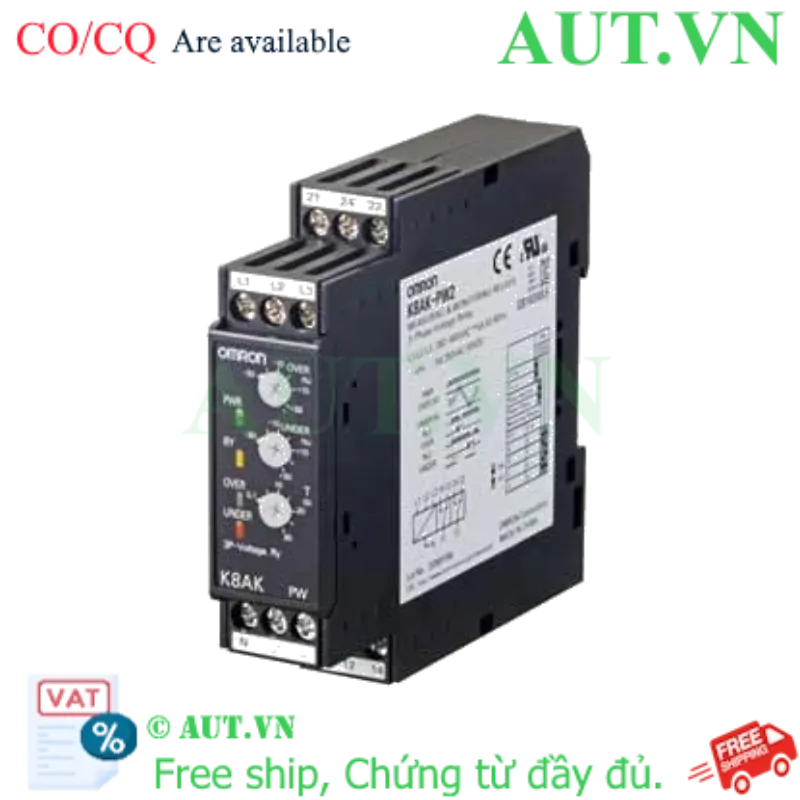 Ảnh của Rơ le bảo vệ điện áp 3 pha Omron K8AK-PW2 - Chống Quá Áp & Thấp Áp, Thiết kế Slim 22.5mm | AUT VN