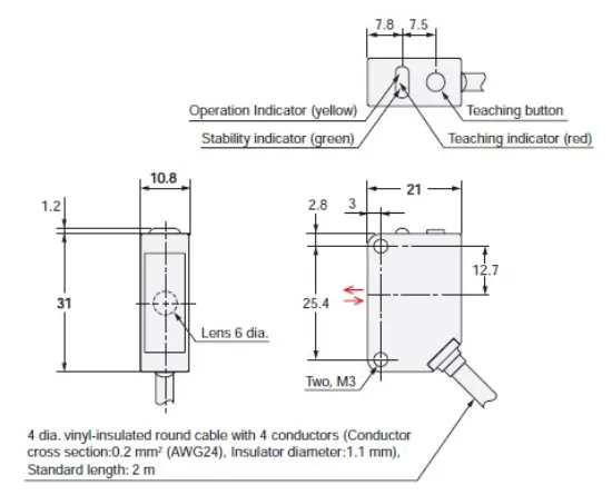 Ảnh của Cảm biến quang điện Omron E3ZM-B81-C 2M