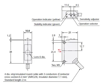 Ảnh của Cảm biến quang điện Omron E3ZM-B81T-C 2M