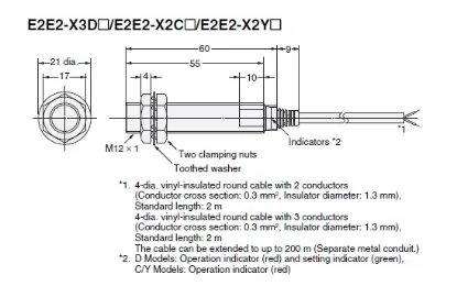 Ảnh của Cảm biến tiệm cận Omron E2E2-X2Y1 2M