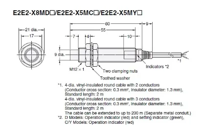 Ảnh của Cảm biến tiệm cận Omron E2E2-X5MY1 2M