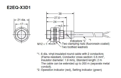 Ảnh của Cảm biến tiệm cận Omron E2EQ-X3D1 5M