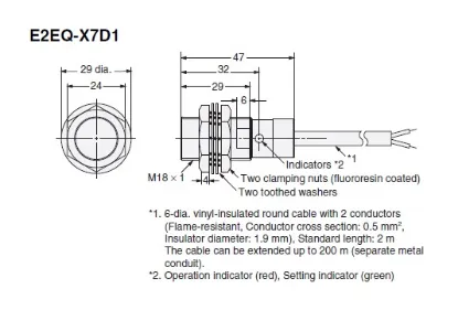 Ảnh của Cảm biến tiệm cận Omron E2EQ-X7D1 2M