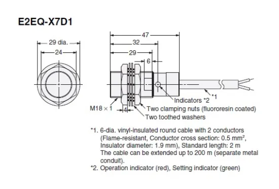 Ảnh của Cảm biến tiệm cận Omron E2EQ-X7D1 5M