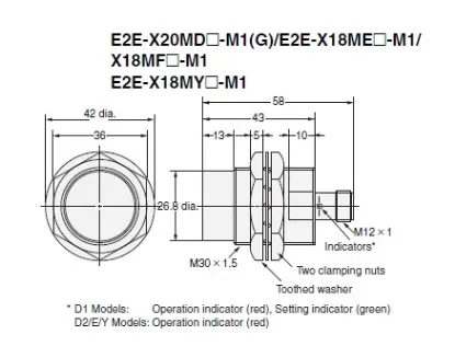 Ảnh của Cảm biến tiệm cận Omron E2E-X20MD1S-M1