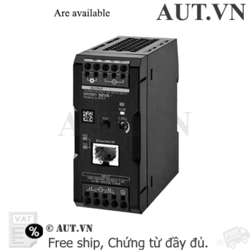 Ảnh của Bộ Nguồn Omron S8VK-X06024-EIP 60W 24VDC | Giám Sát Ethernet/IP, Chịu Nhiệt -40°C, Lắp DIN Rail