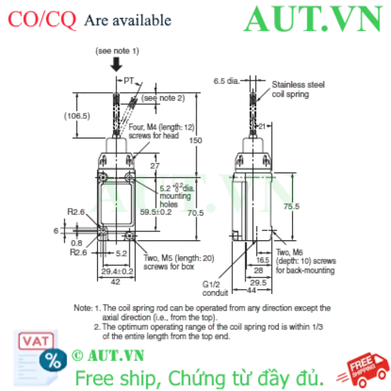 Ảnh của Công tắc hành trình Limit Switch Omron D4A-3E16N