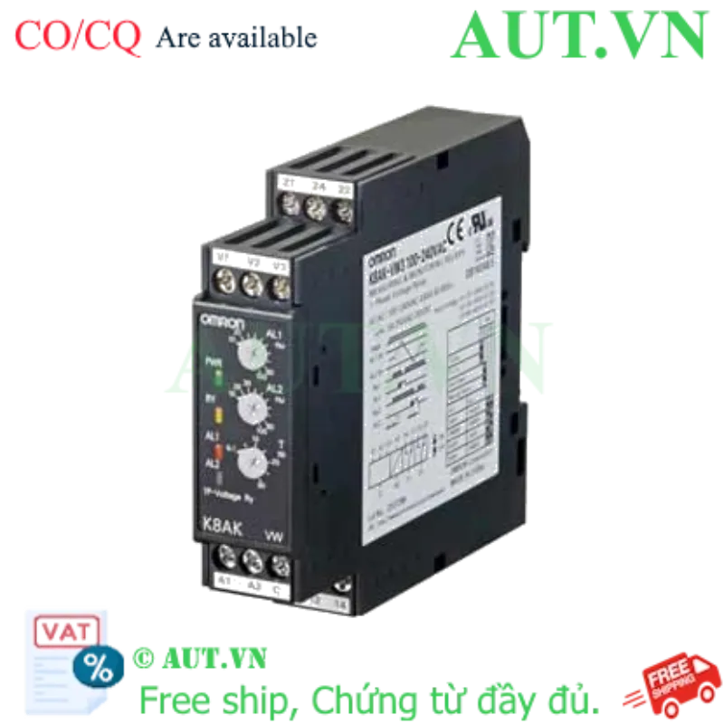 Ảnh của Rơ le bảo vệ điện áp Omron K8AK-VW3 (100-240VAC) - Chống Quá Áp & Thấp Áp, Lắp DIN Rail