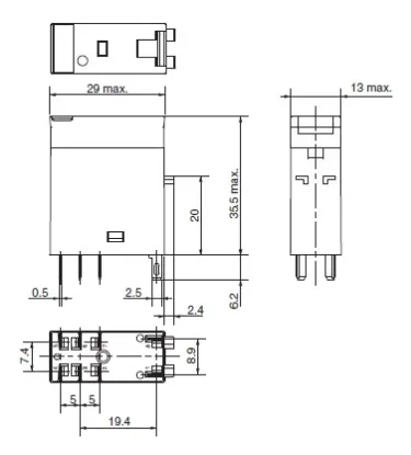Ảnh của Rơ le trung gian Omron G2R-2-SNI AC200/(220) (S)