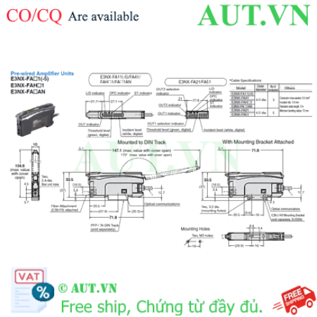 Ảnh của Cảm biến sợi quang Omron E3NX-FA41 2M