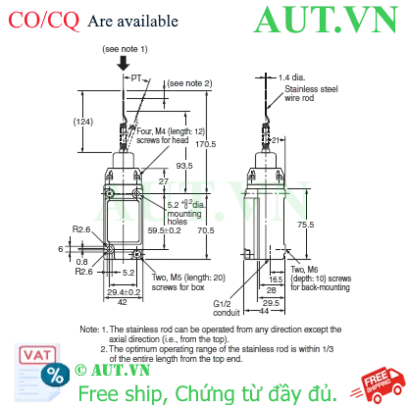 Ảnh của Công tắc hành trình Limit Switch Omron D4A-3E15N