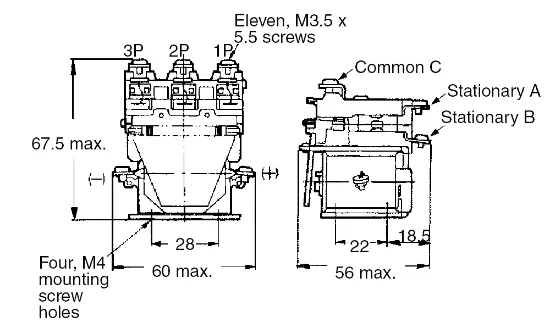 Ảnh của Rơ le trung gian Omron MM3B DC100/110