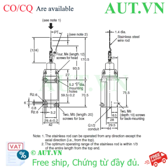 Ảnh của Công tắc hành trình Limit Switch Omron D4A-4515N