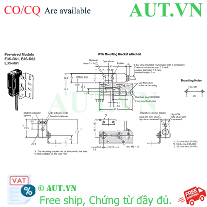 Ảnh của Cảm biến quang điện Omron E3S-R81 2M