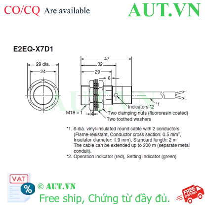 Ảnh của Cảm biến tiệm cận Omron E2EQ-X7D1 2M